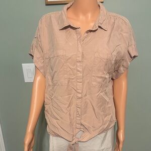 Velvet Heart Tan Button-Down Shirt